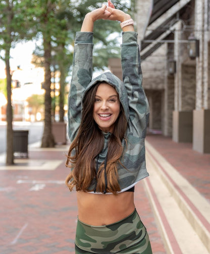 Ador Drawstring Crop Hoodie